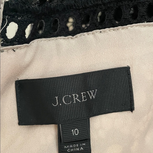 Holidays! J. Crew Black Daisy Lace Eyelet Bell Sleeve Mini Dress Women 10 EUC - Picture 10 of 11